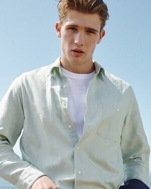 J.Crew Linen-cotton blend twill shirt Ash Green M